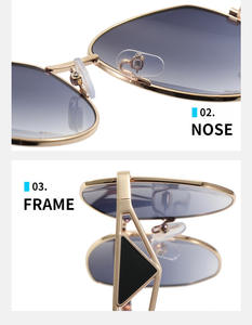 PRA Luxury 大框金属框设计师飞行员时尚太阳镜 UV400 复古设计师品牌男女偏光太阳镜 - Product Image 3