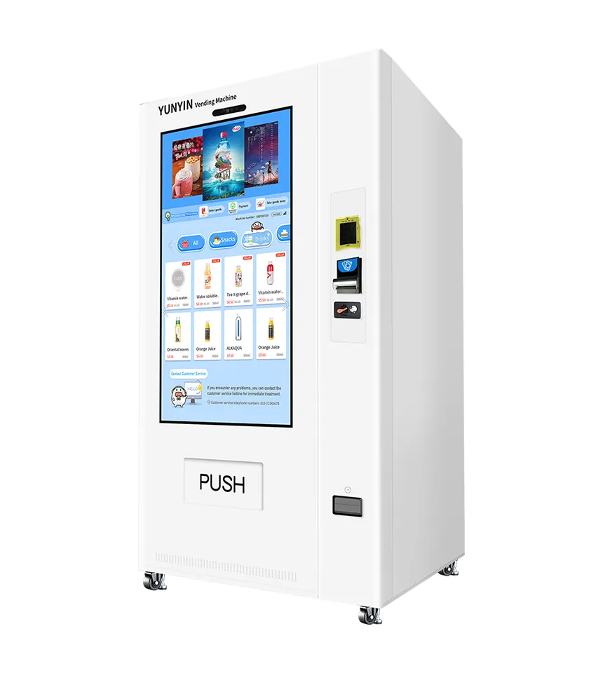 Yunyin 스마트 24 시간 셀프 서비스 자동 식품 우유 스낵 음료 자판기