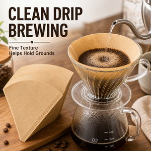 Filtres à café coniques <span class=keywords><strong>V02</strong></span>, <span class=keywords><strong>200</strong></span> unités, papier naturel non blanchi, pour cafetière à filtre 2-4 tasses - Product Image 3