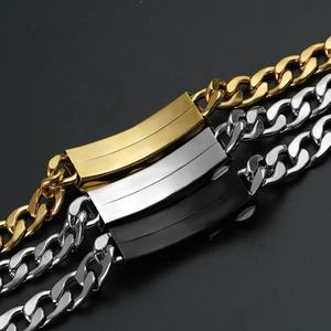 Pulseras de Cadena Cubana con Diseño de Guitarra, Joyería de Acero Inoxidable, Color Dorado, Precio al por Mayor - Product Image 4