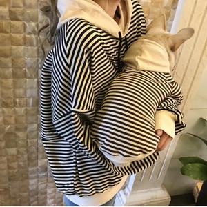 뜨거운 판매 클래식 스트라이프 매칭 개와 주인 옷 부드럽고 편안한 개 셔츠 면 봄 여름 개 까마귀 - Product Image 3