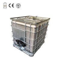 Conteneur de stockage d'eau IBC en acier inoxydable SUS 304/316L, réservoir de 1000 litres pour le stockage de liquides chimiques industriels