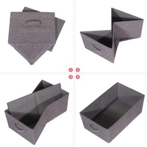 베스트 셀러 현대 접이식 리넨 캔버스 보관함 5kg 적재 용량 홈 옷장 회색 옷장 주최자 상자 - Product Image 6