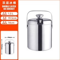 Seau à glace en acier inoxydable à Double paroi de 1,6 l, isolé en argent, pour fête, Champagne, personnalisé directement à l'usine