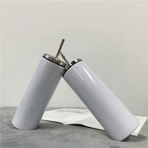 20oz Blank Sublimation White DIY Double Walled Stainless Steel Thermos Skinny Insulated Tumbler Cup for <b>Hot</b> Cold <b>Drinks</b> - Product Image 2