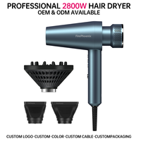 Sèche-cheveux professionnel FirePhoenix M2 MAX OEM 2800W 80000RPM Ionique 3 buses Nettoyage magnétique automatique 485g Faible bruit 220V-240V