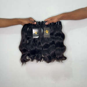 Cabello Indio Virgen sin Procesar con Cutícula Alineada, Proveedores de Cabello Humano Brasileño, Paquetes de Cabello Ondulado Natural sin Procesar - Product Image 2
