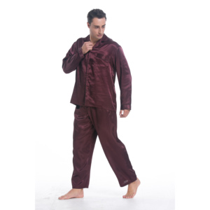Set Pigiama e Vestaglia Termica da <span class=keywords><strong>Uomo</strong></span> in Raso, Maniche Lunghe, 100% Poliestere, <span class=keywords><strong>Abbigliamento</strong></span> Casual per <span class=keywords><strong>Casa</strong></span> - Product Image 4