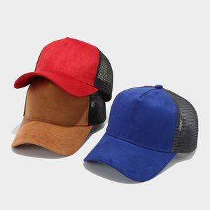 Gorra Trucker de Moda Primavera-Verano con Logotipo Personalizado, de Gamuza, Dos Tonos, con Orificios de Malla, para Hombre y Mujer, de 5 Paneles - Product Image 1