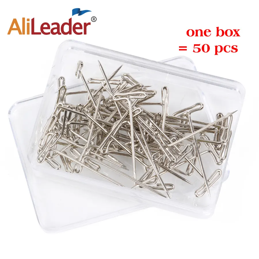 AliLeader 50pcs/Box 1.5 zoll Metal Wig T-pins für Holding Wigs und Hair Extensions auf Wig Head