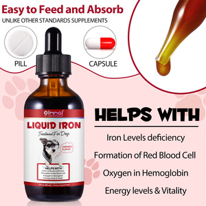 Polisacárido vegano natural de etiqueta privada, complejo de hierro, vitamina, gotas para mascotas, sabor a caramelo, suplemento de hierro líquido para la <span class=keywords><strong>anemia</strong></span> de los perros