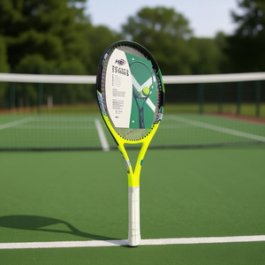 Raquette de tennis Hb Sport 69 cm jaune fluorescent et noir pour le jeu en extérieur - Product Image 2
