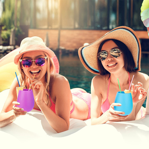 Gobelets pliables en caoutchouc pour bière, verres à vin en silicone, vente en gros, logo personnalisé, incassables, portables, pour voyage en extérieur, sac OPP, unisexe, colorés - Product Image 5