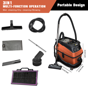 <span class=keywords><strong>Aspiradora</strong></span> <span class=keywords><strong>profesional</strong></span> para coche, equipo de limpieza en seco y húmedo, 1600W, 30 L, función de soplado, enchufe de herramienta eléctrica y conector neumático - Product Image 5