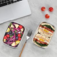 Boîte à sandwich en acier inoxydable, boîte à repas bento, boîte à lunch anti-fuite sans BPA, récipient alimentaire en acier inoxydable pour micro-ondes
