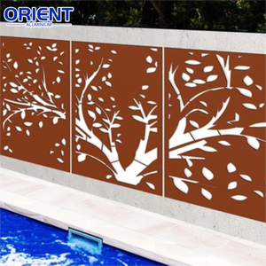 Pannello in acciaio corten tagliato al laser recinzione in alluminio <span class=keywords><strong>giardino</strong></span> privacy schermo in acciaio corten pannello in acciaio corten in alluminio schermi <span class=keywords><strong>per</strong></span> la privacy - Product Image 6