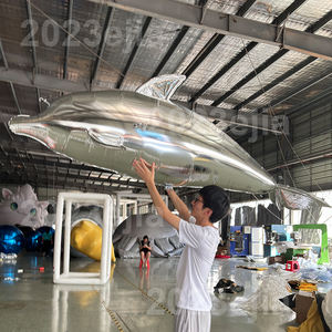 Ballon gonflable en forme de dauphin brillant et lumineux, jouet gonflable en forme de dauphin absorbant, sculpture gonflable en forme de dauphin pour l'affichage sur le toit - Product Image 1