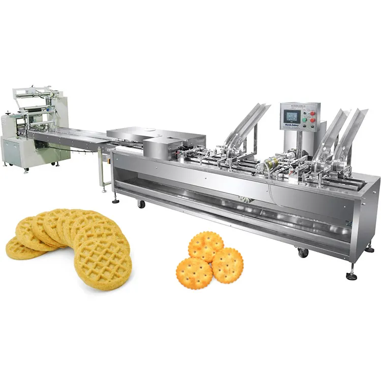 Fabrika fiyat bisküvi besleme paketleme şekillendirme makinesi sandviç sert bisküvi yapma makinesi