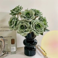 Bouquet de fleurs artificielles réalistes réutilisables à 7 têtes, style vintage, pour mariage, décoration de vase, bouquet de roses antiques, fausses fleurs en gros