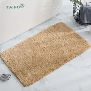 TaiFo-alfombras de baño antideslizantes de microfibra, pelo largo, dorado brillante, último diseño