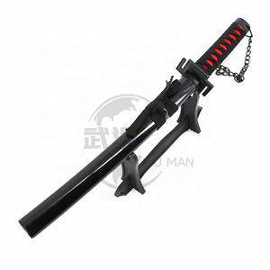 Espada <span class=keywords><strong>Zangetsu</strong></span> de Ichigo Kurosaki de Bleach de 17.72 Pulgadas con Funda y Hoja Negra de Metal, Arma de Cosplay - Product Image 1