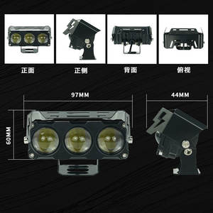 Feux de brouillard à <span class=keywords><strong>LED</strong></span> pour moto, double couleur, pour voitures, camions, SUV, mini phare, phare de conduite, accessoires de moto, 12-80V - Product Image 5