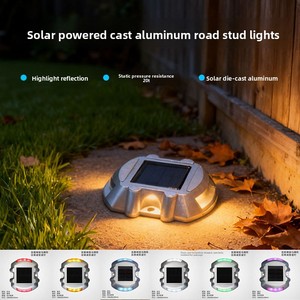 <span class=keywords><strong>Panneau</strong></span> solaire rond avec lumière LED œil de chat, batterie solaire intégrée, signalisation routière LED, lumière clignotante, éclairage de voie - Product Image 2