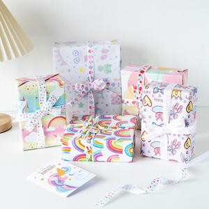Nouveau papier d'emballage cadeau 50*70 cm 6 pièces par paquet emballage de papier d'emballage pour enfants - Product Image 1