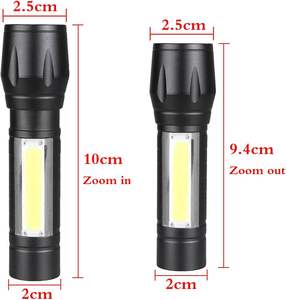 Linterna LED Táctica Recargable Portátil al por Mayor, Mini Linterna de Aluminio USB para Camping, 3 Modos, Telescópica, IP44 - Product Image 4