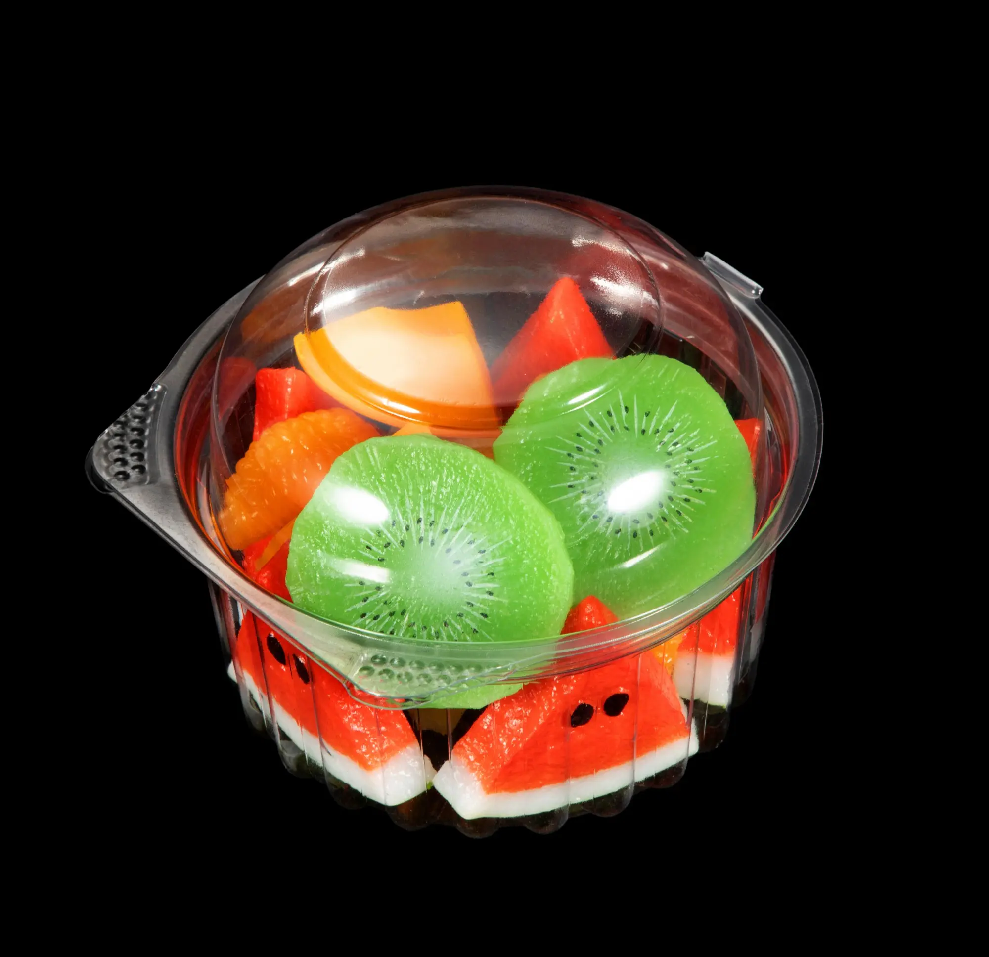 Оптовая продажа, одноразовая круглая пластиковая коробка для фруктового салата, прозрачная миска для салата, контейнер для еды, десертная коробка, держатель для еды