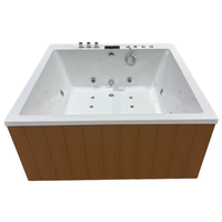 Baignoire Spa Rectangulaire Moderne 2026 pour Intérieur, Autoportante, en Acrylique, avec Massage par Jets d'Air, Surface Solide, Jacuzzi d'Extérieur avec Tablier de Massage