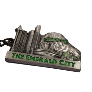 Souvenir personnalisé USA Seattle Emerald City <span class=keywords><strong>Skyline</strong></span> Sculpture Building Porte-clés en métal pour USA City Travel Souvenir Keychain - Product Image 3