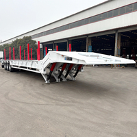 Semi-remorque surbaissée à col de cygne pliable à suspension mécanique à 3 essieux, sur mesure, pour charges lourdes, fabriquée en Chine