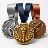 Médailles et trophées métalliques personnalisés pour les coureurs, récompenses de course de marathon avec logo et ruban personnalisés, procédé de moulage sous pression