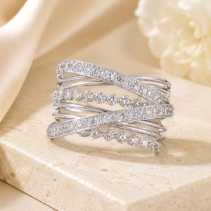 Anello con Design a Strati Incrociati, Stile Creativo per Donne - Product Image 3
