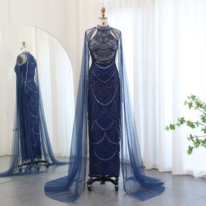 Jancember SZ209 Lentejuelas coloridas Cuello alto Vestidos de fiesta de noche formales Vestidos - Product Image 1