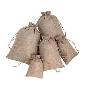 Wholesale Ecological Recycled High Quality Recycled Burlap Linen Jute <b>Drawstring</b> Bag with Custom Printed logo - Product Image 6