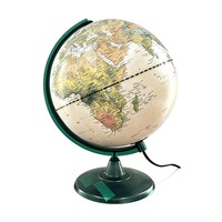 Globe terrestre lumineux en plastique de 25 cm/10 pouces avec LED, support en PVC ABS vert, globe éducatif de bureau pour enfants, décoration de la maison et du bureau