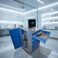 Sistema Electrónico de Medición de Chasis para Automóviles Maxima (EMSIII), Construcción de Acero, Altura de Banco de 130 cm, Cuboide Azul para Reparación de Colisiones