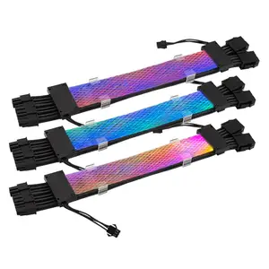 Nieuw Netsnoer Dual 8-Pin Rgb Synchroon Katoen Mesh Dual Koplamp Kabel Man Naar Vrouw