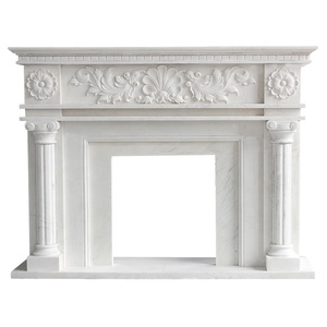 Soporte de Tv Foshan para interiores <span class=keywords><strong>Chimenea</strong></span> <span class=keywords><strong>eléctrica</strong></span> independiente Envolvente de mármol blanco natural con precio de puerta a puerta - Product Image 3
