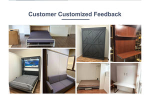 Ripiegamento del doppio letto a parete manuale Full Size verticale completo Murphy combinato con Kit Hardware per letto a parete e armadietto in legno - Product Image 5