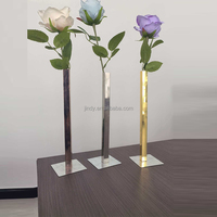 Centres de table de mariage, support en métal doré, vase magnétique argenté pour la décoration d'événements de mariage