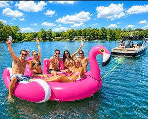 Flotteur gonflable personnalisé en forme de flamant rose en PVC, bateau tractable, équipement de jeu aquatique, jouet pour hôtel, complexe hôtelier, usage commercial - Product Image 4