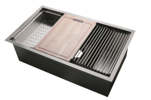 Fregadero de Cocina JKY 3219, Hecho a Mano, Moderno, de Acero Inoxidable 304, de una Sola Tina, con Radio Cero, Acabado Satinado, de 32 Pulgadas - Product Image 4