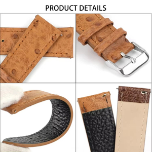 Bracelet de montre personnalisé OEM/ODM de luxe en cuir véritable souple marron et noir à libération rapide pour hommes et femmes - Product Image 1