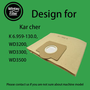 Bolsas de Papel para Polvo para Aspiradoras <span class=keywords><strong>Karcher</strong></span> <span class=keywords><strong>WD3</strong></span> WD3300 MV3 SE4001 SE4002 6.959-130 A2200 A2500 A2600 A2900 - Product Image 2