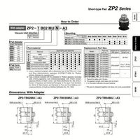 Ventouse plate courte avec adaptateur MU ZP2-TB06MUGN-H5 – Mini ventouse plate fine