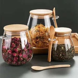 Récipients hermétiques pour pots de stockage des aliments <span class=keywords><strong>pot</strong></span> en verre avec couvercle récipient scellé boîtes de sucre et de thé pots de café de cuisine hermétiques - Product Image 1