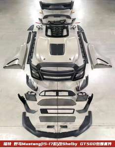 Kit de Carrocería de Alta Calidad para <span class=keywords><strong>Mustang</strong></span> <span class=keywords><strong>2018</strong></span> Actualización a GT 500 <span class=keywords><strong>Shelby</strong></span> Parachoques Delantero Faldón Lateral Difusor de Parachoques Trasero Tubo Capó Guardabarros - Product Image 2